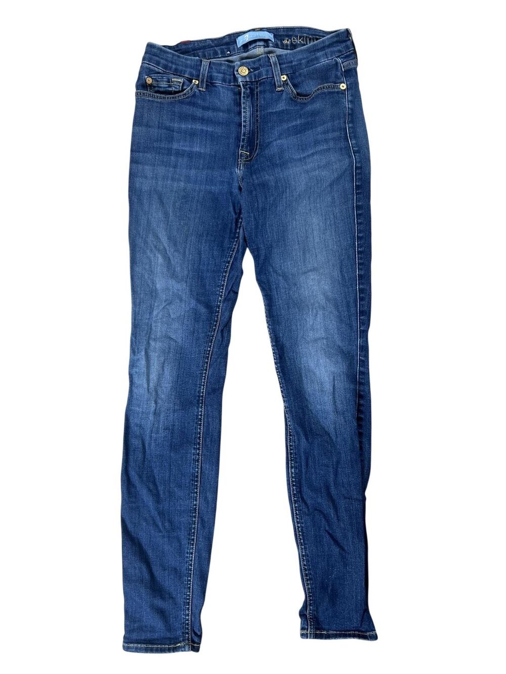 7 For All Mankind Pants Womens 29 Blue Ankle Skinny Denim Stretch Pockets